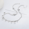 wholesale S925 Sterling Silver Korean Style Personalized Mixed Large and Small Sphere Bead Necklace, Minimalist Creative Collarbone Chain for Women-0-3