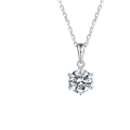 wholesale Gold/Rose Gold/White Gold Classic and Minimalist Six-Prong 1-Carat Moissanite Necklace-0-0
