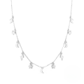 wholesale S925 Sterling Silver INS Style Mini Star Moon Lightning Layered Choker Necklace, Popular Women's Necklace-0-4