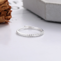 wholesale S925 Sterling Silver Fashion Minimalist Plain Band Wheat Field Rustic Style Small and Chic Trendy Versatile Open Adjustable Ring for Women-0-3