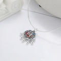 wholesale S925 Sterling Silver Creative Ethnic Chinese Style Enamel Glazed Ruyi Peace Lock Pendant for DIY Pairing-0-2