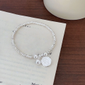 wholesale S925 Sterling Silver Persistent Round Bead Queen Charm Bracelet for Women, Korean New Style, Xiaohongshu Viral, Minimalist Design Jewelry-0-3