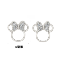wholesale 925 Silver Cute Animal Pure Silver Stud Earrings Element Simple Minimalist Light Luxury Style Non-removable Earrings-Butterfly Mickey sterling silver earrings