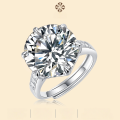 wholesale S925 Sterling Silver Ring Moissanite 10 Carat Women's New Fashion One Finger Vast Ring Factory Stock Wholesale-0-0