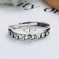 wholesale S925 sterling silver retro chain star double-layer ring opening simple versatile Korean style ins style-0-1