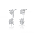 wholesale 925 Sterling Silver Ear Studs High-end, Cross-border Hot Pick Eight-point Star Inlaid Diamond French INS Style Niche Earrings for Women-0-5