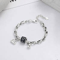 wholesale S925 Sterling Silver Creative Multi-Element Resin Floral Pattern Bracelet, Trendy Chic Style Women's Accessory-219S/approx. 8.9g 925 silver