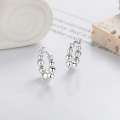 wholesale S925 Sterling Silver Fashion Large and Small Bead Interlocking Ear Clasp, European and American Ins Style Temperament Internet Celebrity Wind Versatile Earrings-0-0