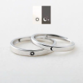 wholesale S925 Sterling Silver Maker Sun Moon Star Couple Ring Adjustable Minimalist Korean Style Birthday Valentine's Day Gift-0-0