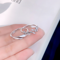 wholesale Original S925 Silver Thorn and Rose Couple Rings, Men's and Women's Matching Bands, Minimalist Design, Adjustable Opening, Versatile and Stylish-Thorn Rose Couple Ring/approx. 3.71g&gt;PR003635