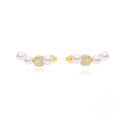 wholesale S925 Sterling Silver Fashionable Petal Zircon And Pearl Earrings, Korean Style Minimalist Studs-0-10