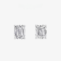 wholesale Metal material first, 1ct rectangle 5*7 four-prong simulated diamond earrings, simple and versatile earrings for women, hot sale in Europe and America by Shipei Jewelry-0-0