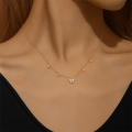 wholesale 925 Sterling Silver Hot-selling Butterfly Zircon-overlaid Layered Women's Choker Necklace,ins-0-2