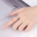 wholesale S925 Sterling Silver Women's Vintage Minimalist Design English Letter Chain Ring Adjustable Fashion Ring-0-3
