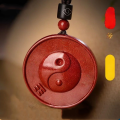 wholesale Metal material natural high-content genuine cinnabar Yin Yang Five Elements Bagua pendant authentic Taoist talisman Tai Chi Bagua diagram-0-0