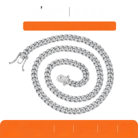 wholesale S925 Silver Moissanite Cuban Chain for Men and Women, Popular New Cross-Border Hot Seller, European and American Hip-Hop Style, Cuban Chain Factory-Gold 41cm/16.14 inches (5mm33g)