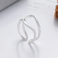 wholesale S925 silver fashionable cross-border Euro-American irregular geometric minimalist trendy niche design open ring-YFJ1324/approx. 1.9g>Adjustable opening