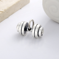 wholesale S925 Sterling Silver European and American Cross-Border Creative Dumbbell Design Minimalist Sporty Personality Pendant-YP163M/Single pendant approx. 13.2g 925 silver