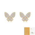 wholesale [] 925 Gold Plated European and American New Small Design Earrings for Women, Ins Style Fashion Butterfly Moissanite Stud Earrings-0-6