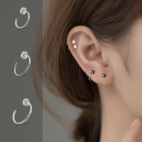 wholesale S925 Sterling Silver Small and Chic Ear Piercing Maintenance Single Diamond Stud Earrings for Women, Niche and Stylish, Can Be Worn While Sleeping, G7517-S925 silver, one pair of white diamonds 6MM 925 silver