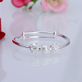wholesale S990 full silver newborn baby full moon silver bracelet gift, fashionable baby boy girl bracelet with engraving-0-0