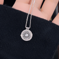 wholesale S925 Sterling Silver New Chinese Style Eight Treasures Compass Necklace for Women, National Wind Retro Charm High-End Collarbone Chain-0-2