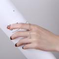 wholesale S925 Sterling Silver Korean Dongdaemun Minimalist Ins Style Fresh and Delicate Chain Tassel Adjustable Ring-0-3