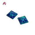 wholesale Metal material, wish hot selling synthetic opal OPAL square synthetic opal opal ear stud pendant setting matching stones-0-2