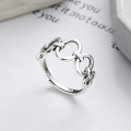 wholesale S925 Sterling Silver Irregular Interlocking Circles Ring with Ins Casual Style Design-0-0