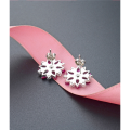 wholesale S925 Sterling Silver Diamond-Embedded Stylish Sweet Floral Stud Earrings, Korean and Japanese-Inspired Fashionable Elegant Ladies' Silver Earrings-0-1