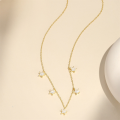wholesale S925 Sterling Silver New Ins-style Star Zircon Layering Collarbone Necklace, Korean Japanese。-0-3