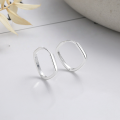 wholesale S925 Sterling Silver Minimalist Geometric Square Stud Earrings, Fresh and Sweet Korean-style Versatile Women's Earrings-0-0