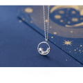 wholesale S925 Silver Necklace, Trendy Star with Diamond Inlay Hollowed-out Collarbone Chain D5468-0-1