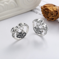 wholesale S925 pure retro creative victory peace lock pendant ring ethnic style fashionable open ring-0-0