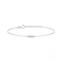 wholesale S925 Sterling Silver Triple Zircon Inlay Ins-style Bracelet Jewelry, Korean And Japanese Aesthetic, Unique And Niche High-end Chain Accessory-Platinum 925 silver