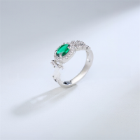 wholesale 925 Sterling Silver Personalized Hollowed-Out Letter Fashion Luxury Zircon Ring, One Piece Minimum Order-Silver Copper