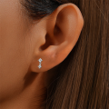 wholesale 925 Sterling Silver Star Teardrop Crystal Flat Threaded Ear Cartilage Stud-0-3