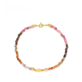 wholesale S925 Sterling Silver Japanese Exquisite Niche Rainbow Natural Tourmaline Bracelet for Women, High-End Feel Bead Wholesale Customization-0-0