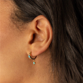 wholesale S925 Sterling Silver Turquoise And Zircon Ear Cuff Hoop Earrings,ins-0-1