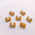 wholesale S925 gold-plated silver natural pearl spacer bead ruyi round platform hand plaque peanut pendant bracelet string DIY semi-finished product-0-3