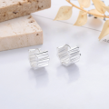 wholesale S925 sterling silver European and American cross-border geometric pleated concave-convex niche design ear cuff stylish earrings for women-0-0