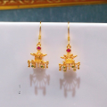 wholesale S925 silver gold-plated ear hook earrings semi-finished DIY jewelry crystal gemstone ancient-style earring accessories-0-0