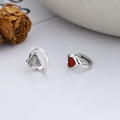 wholesale S925 Sterling Silver Red Resin Heart Stud Earrings, Minimalist, Delicate, and Versatile Ins Style-0-2