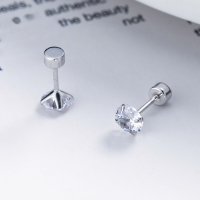 wholesale S925 Sterling Silver Ballpoint Stud Earrings Ins Style Small and Unique Design Ear Piercing Jewelry for Women M03152-S925 silver pair silver 3mm 925 silver