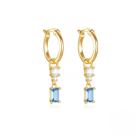 wholesale S925 Sterling Silver Fashion Chain Tassel Hoop Earrings, Korean Style Small Exclusive Design With Zircon Accents-Gold#1 925 Silver