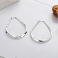 wholesale S925 Sterling Silver French-style Internet-famous Geometric Irregular Large Hoop Earrings with a Trendy Personality, Euro-American Hip-Hop Ear Accessories-0-0