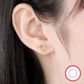 wholesale S925 Sterling Silver Micro-Paved Zircon Rainbow Circle Colorful Stud Earrings Fashion Minimalist Delicate Small Hypoallergenic Everyday Earrings-0-3