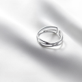 wholesale S925 Sterling Silver Nalan Japanese Korean Style Hollow Line Crossover Adjustable Ring Index Finger Ring J4766-0-1