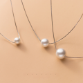 wholesale S925 Sterling Silver Single Shell Pearl Synthetic Pearl Pendant Niche Design Internet-Famous Live Broadcast Cute Collarbone Chain D7461-0-2