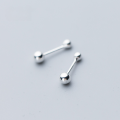 wholesale S925 Sterling Silver Japanese-style Minimalist Light Bead Earrings, Convertible Spiral Ear Accessories G2653-0-1